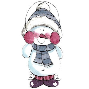 Snowman With Earmuffs - Small - 45 mm - Set of 3