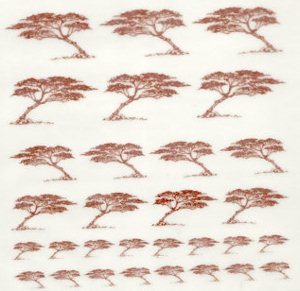 Glass Accents Serengeti Trees 22K Gold - Click Image to Close