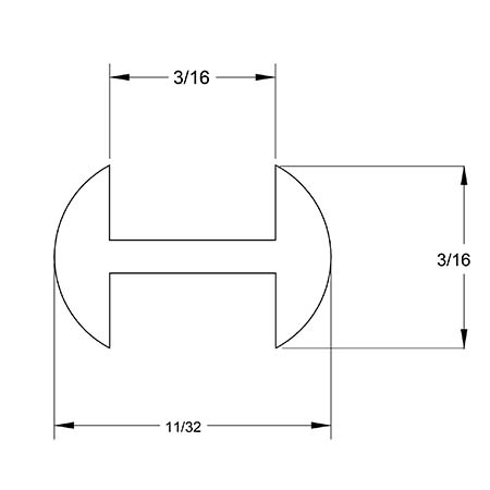 3/16 x 3/16 in. H-Round Lead Came - per foot - Click Image to Close