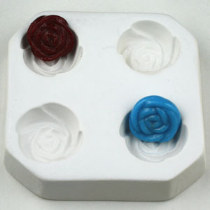 Four Miniature Roses - 3.25 x 3.25 in. - Click Image to Close