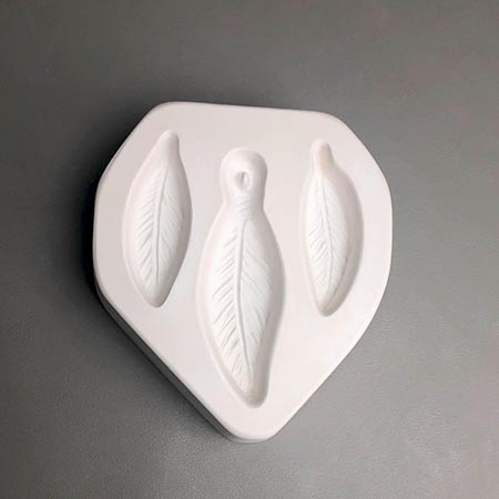 Feather Trio Frit Casting Mold - 5 x 4.5 in. - Click Image to Close