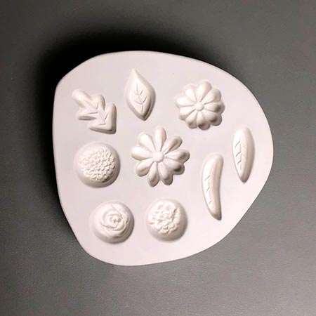Small Flowers and Leaves Frit Casting Mold - 6 x 5.5 in.