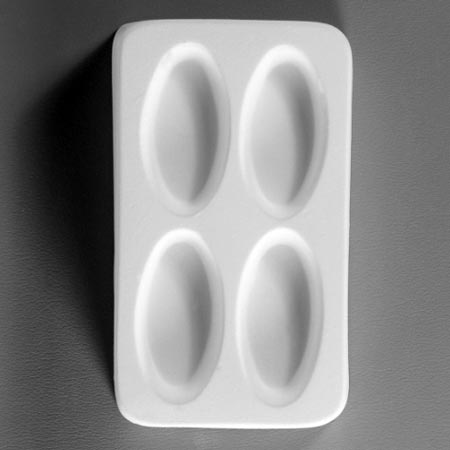 Large 2 x 1 in. Ovals Ceramic Mold - 5.5 x 3.25 in.