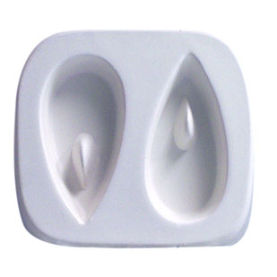 Two Teardrops Holey Cabochon Mold- 3.5 x 3.375 in.
