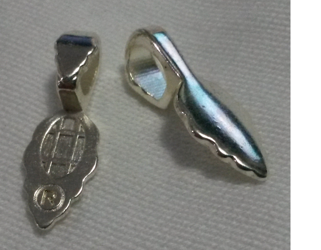 Silver Plated Double Leaf Bail Medium Silver Plated Double Leaf Bail Medium