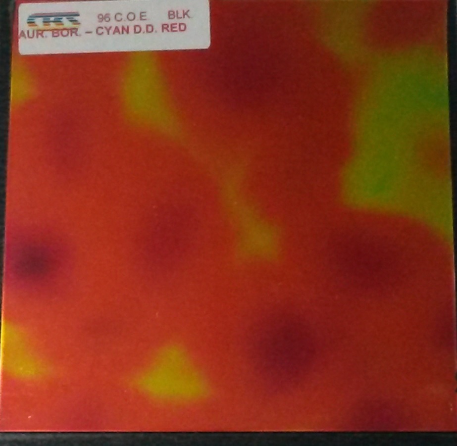 90 Aurora Borealis Cyan Dark Red on Black