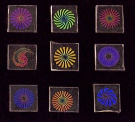 96 Dichroic Pinwheel Designs 3/4" pack of 10