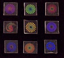 96 Dichroic Pinwheel Designs 3/4" pack of 10 - Click Image to Close