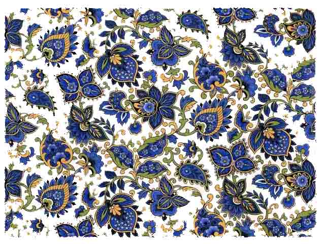 Blue Paisley Chintz 200 mm x 200 mm - Click Image to Close