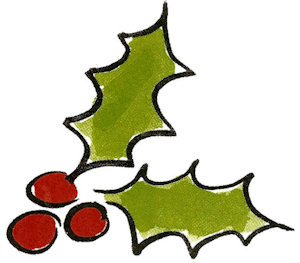 Holly - Small - 25 mm - Set of 6 - Click Image to Close