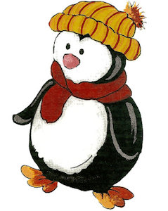 Penguin With Beanie - Large - 75 mm - Set of 3 - Click Image to Close