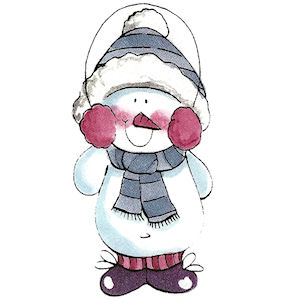 Snowman With Earmuffs - Small - 45 mm - Set of 3 - Click Image to Close