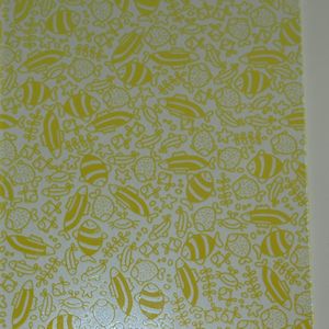 Doodle Fish in Yellow Violet on Clear